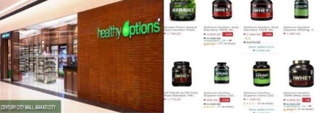 건강식품 주요 유통 경로(점포, 인터넷쇼핑몰) 자료: 각 기업 홈페이지(www.healthyoptions.com.ph/, //www.lazada.com.ph)